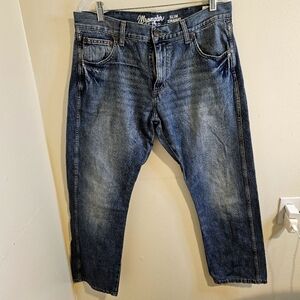 Wrangler Retro Slim Straight Western Blue Jeans Men's Size W35 L30